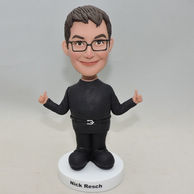 Glasses man bobblehead with gesture of well done