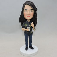 Peronalized woman bobblehead with tattoos