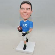 Rugby player bobblehead with blue shirt