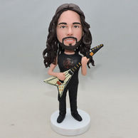 Individual musician bobblehead with brown hair