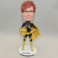 Custom-made woman bobblehead with shield fashion