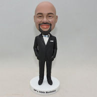 Business Men Bobblehead in Black Suit