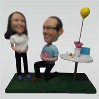 Custom Happiness wedding bobblehead doll