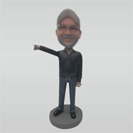 Custom black shirt bobble head