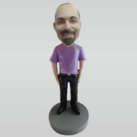 Custom purple tshirt bobbleheads