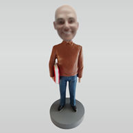 Custom hold book male bobble heads