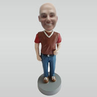 Custom brown shoes bobblehead