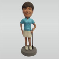 Custom female golf bobble heads