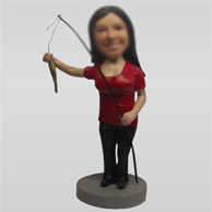 Custom female Fishing bobbleheads