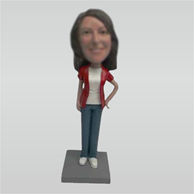 Custom fashion female bobblehead doll