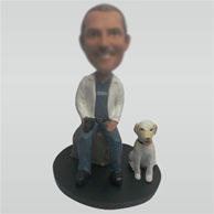 Custom Dad and dog bobbleheads