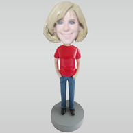 Custom red tshirt bobbleheads