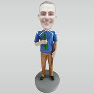 Custom man hold beer bobbleheads