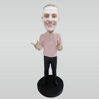 Custom pink shirt bobbleheads