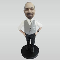 Custom Gray vest bobbleheads