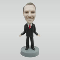 Personalized custom black suit bobblehead dolls