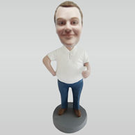 Custom white tshirt bobbleheads