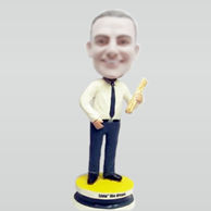 Custom white shirt bobbleheads