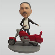 Personalized custom man with Moto bobbleheads