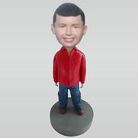 Custom red shirt boy bobbleheads