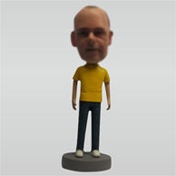 Custom yellow tshirt bobbleheads