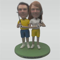 Custom couple golf bobbleheads