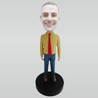 Personalized custom red tie bobbleheads
