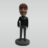 Custom black tshirt bobblehead doll