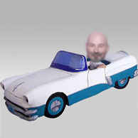 Personalized custom man and car bobbleheads