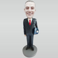 Personalized custom suit man bobblehead doll