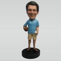 Custom man and Rugby bobblehead doll