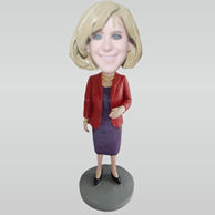 Custom office lady bobble heads