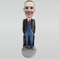 Personalized custom suit man bobblehead dolls