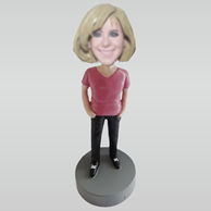 Custom casual female bobbleheads