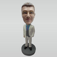 Custom suit man bobble head