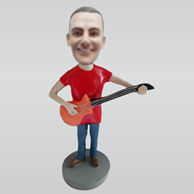 Custom man with guitar bobbleheads