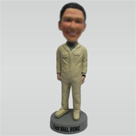 Custom Yellow overalls bobbleheads doll