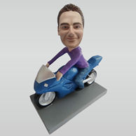 Custom man and moto bobble head