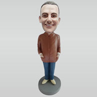 Custom brown shirt bobbleheads