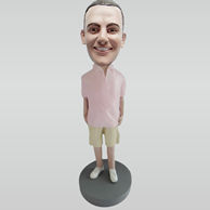 Personalized custom Khaki shorts bobble heads