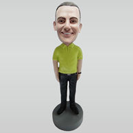 Personalized custom black shoes male bobbleheads