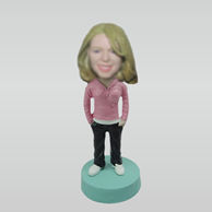 Personalized custom casual female bobble heads