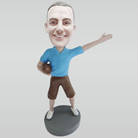 Personalized custom Rugby player bobblehead