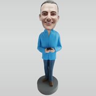 Personalized custom Dark Blue shirt bobbleheads