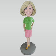 Personalized custom Pink short skirts bobbleheads