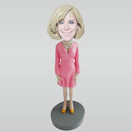 Personalized custom pink skirts bobbleheads