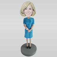 Custom blue skirt bobbleheads