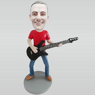 Custom man with guitar bobble head