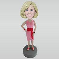 Personalized custom red skirts bobbleheads