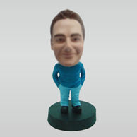 Personalized custom casual man bobblehead doll